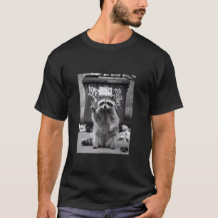 Camiseta Mapache Divertido Mapache Selfie Contenedor de Bas