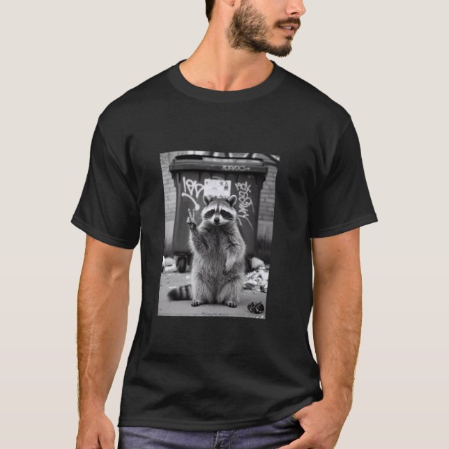 Camiseta Mapache Divertido Mapache Selfie Contenedor de Bas (Anverso)