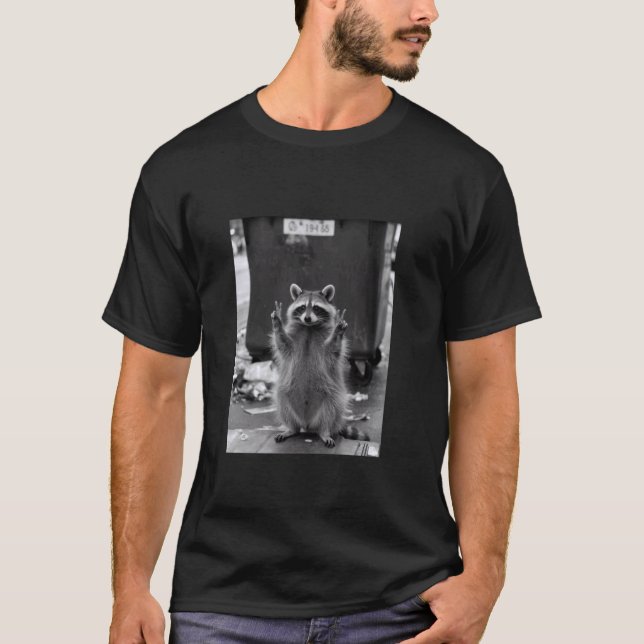 Camiseta Mapache Divertido Mapache Selfie Contenedor de Bas (Anverso)