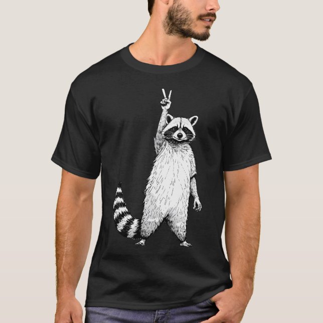 Camiseta Mapache divertido retro (Anverso)