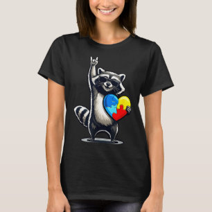 Camiseta Mapache divertido rockea en tism hombres mujeres n