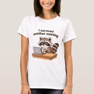 Camiseta Mapache Divertido Sobreviví a Otra Reunión de Ofic