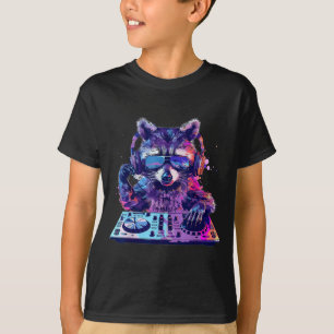 Camiseta Mapache Dj Edm Techno House Música Animal Divertid
