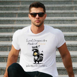 Camiseta Mapache Dormilón con Queso – Animal Divertido y Li