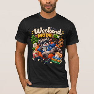 Camiseta Mapache en Modo Fin de Semana – Animal Divertido y