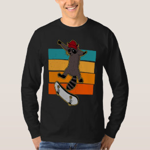 Camiseta Mapache en monopatín acrobacias pista de patinaje 