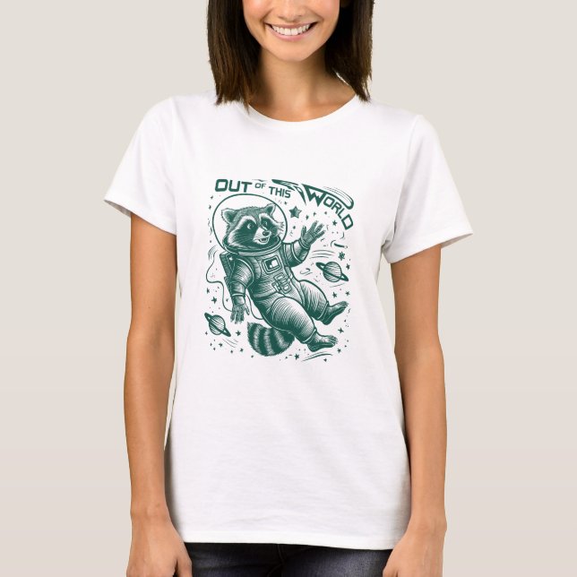 Camiseta Mapache Espacial Fuera De Este Mundo (Anverso)