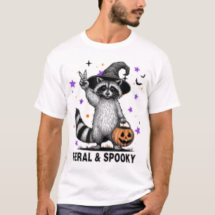 Camiseta Mapache Espeluznante y Tétrico Mapache Feral Espe