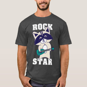 Camiseta Mapache estrella de rock guitarra música roquera c