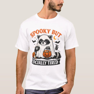 Camiseta Mapache Fantasma Socialmente Cansado