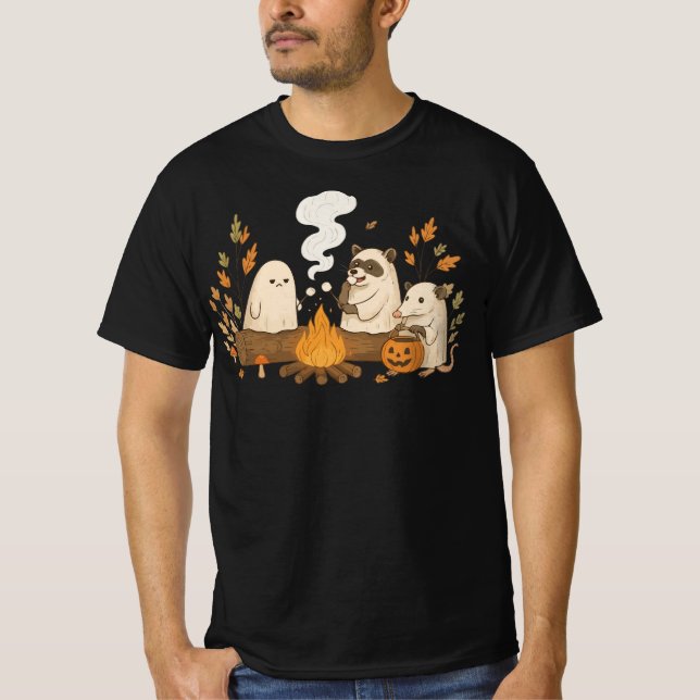 Camiseta Mapache Fantasma Zarigüeya Campamento – Otoño Acog (Anverso)