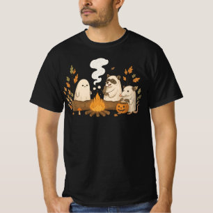 Camiseta Mapache Fantasma Zarigüeya Camping – Otoño Acogedo