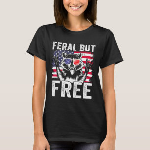 Camiseta Mapache Feral Pero Libre Divertido 4 De Julio Chic