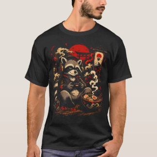 Camiseta Mapache Gamer Japonés Anime Divertido n Chicos