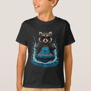 Camiseta Mapache Genial Con Gafas De Sol Jinete De Moto De