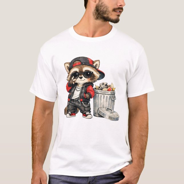 Camiseta Mapache genial relajándose con K-Pop (Anverso)
