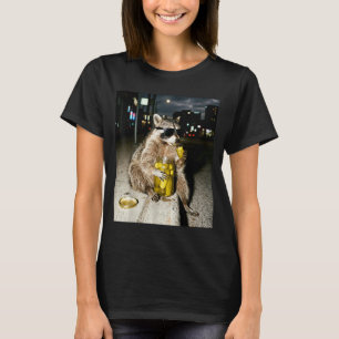 Camiseta Mapache gracioso comiendo pepinillos meme hombres