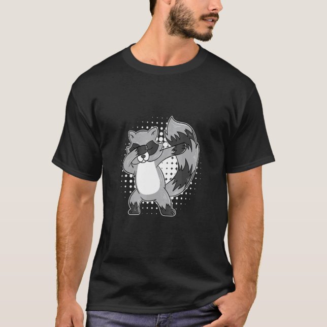 Camiseta Mapache haciendo Dab Mapache haciendo movimiento D (Anverso)