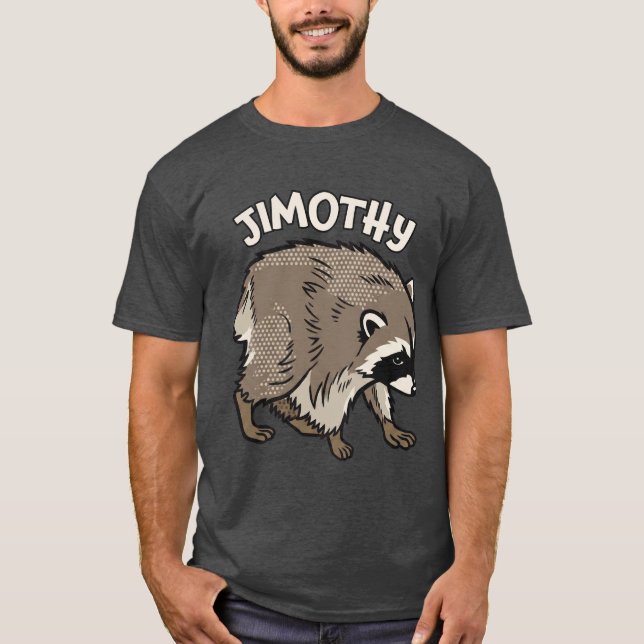 Camiseta Mapache Jimothy Estilo Cómic Animal (Anverso)
