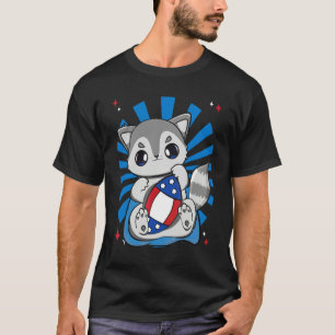 Camiseta Mapache jugando fútbol americano para el entrenado