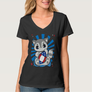 Camiseta Mapache jugando fútbol americano para el entrenado