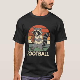 Camiseta mapache Jugando Fútbol Americano retro vintage map