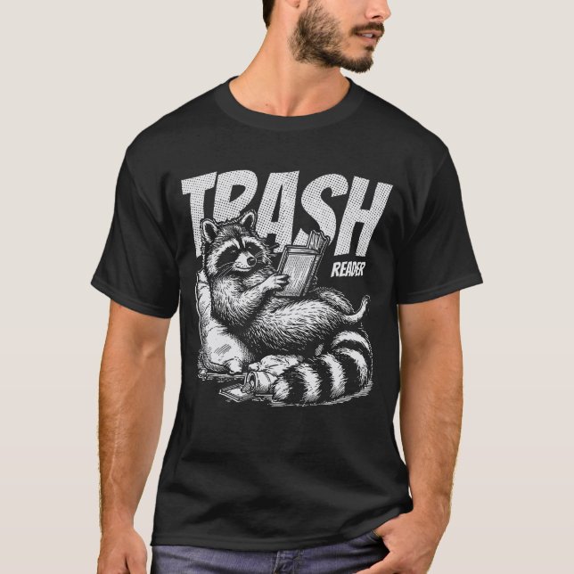 Camiseta Mapache lector de basura Amante de los libros dive (Anverso)