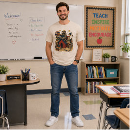 Camiseta Mapache leyendo pila de libros acogedor Cottagecor