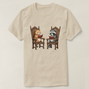 Camiseta mapache leyendo regalo para amante de los libros