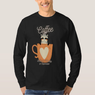 Camiseta Mapache Lindo Café Porque La Terapia Es Cara