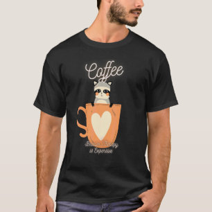 Camiseta Mapache Lindo Café Porque La Terapia Es Cara