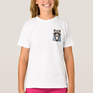 Camiseta Mapache Lindo y Acogedor Envuelto en Manta de Luna