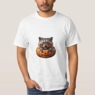 Camiseta Mapache Loco En Calabaza Con Gafas De Sol Feliz
