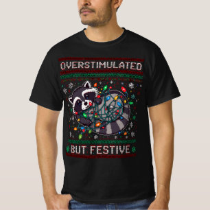 Camiseta Mapache Navideño Sobreestimulado Pero Festivo, Div