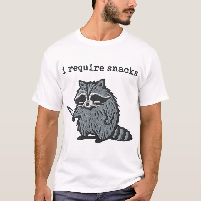 Camiseta Mapache Necesito Snacks  (Anverso)
