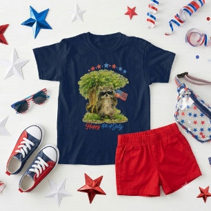 Camiseta Mapache Patriótico Caprichoso Animal del 4 de Juli