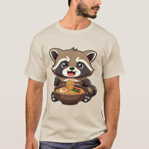 Camiseta Mapache Ramen Kawaii – Fideos Japoneses Lindos Kaw
