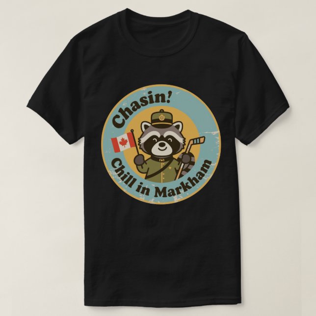 Camiseta Mapache Relajante Vintage Markham Ontario (Diseño del anverso)