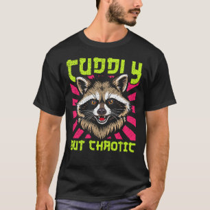 Camiseta Mapache Retro Acurrucado pero Caótico