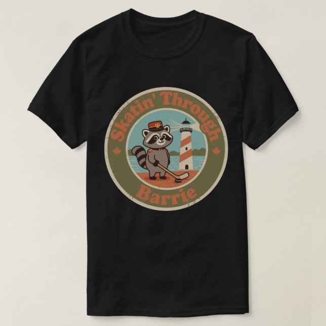 Camiseta Mapache Retro Canadiense Hockey Barrie (Diseño del anverso)