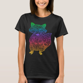 Camiseta Mapache Retro Psicodélico Animal Mapache Basurero