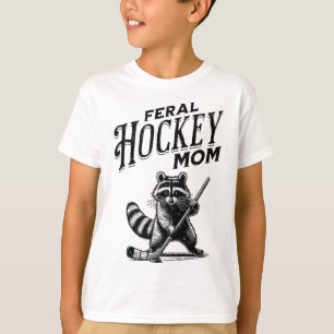 Camiseta Mapache Retro Salvaje Madre de Hockey Jugadora de 