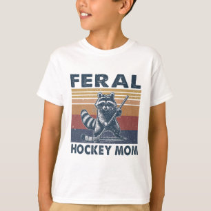 Camiseta Mapache Retro Salvaje Madre de Hockey Jugadora de 