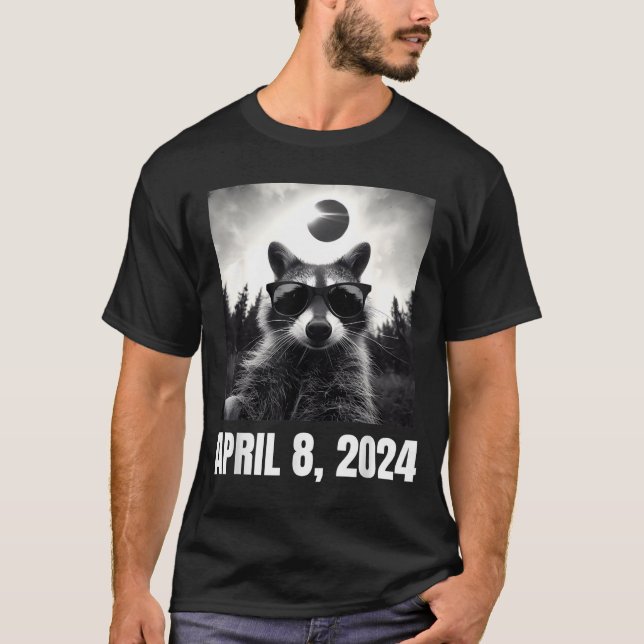 Camiseta Mapache Selfie Eclipse Solar Total (Anverso)