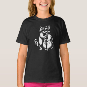Camiseta Mapache tocando contrabajo en banda de jazz
