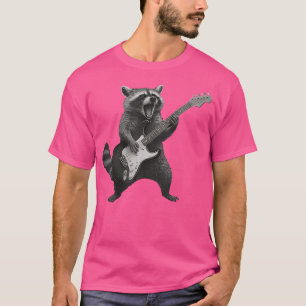 Camiseta Mapache tocando guitarra de rock and roll guitarri