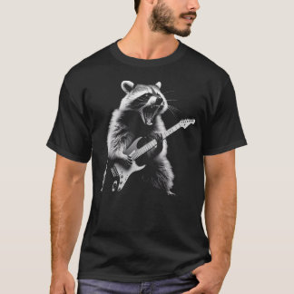 Camiseta Mapache tocando guitarra Rock And Roll estrella de