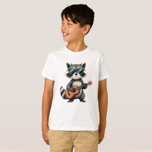 Camiseta Mapache tocando la guitarra ukulele divertido anim