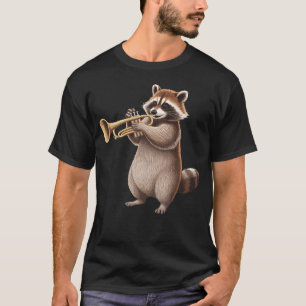 Camiseta Mapache Tocando la Trompeta Banda de Trompeta Dive