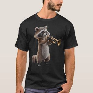 Camiseta Mapache Tocando Trompeta Divertida Banda de Mapach